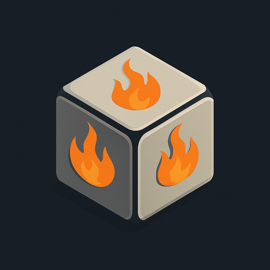 Erotic Escapades App Logo - Dice with Flames